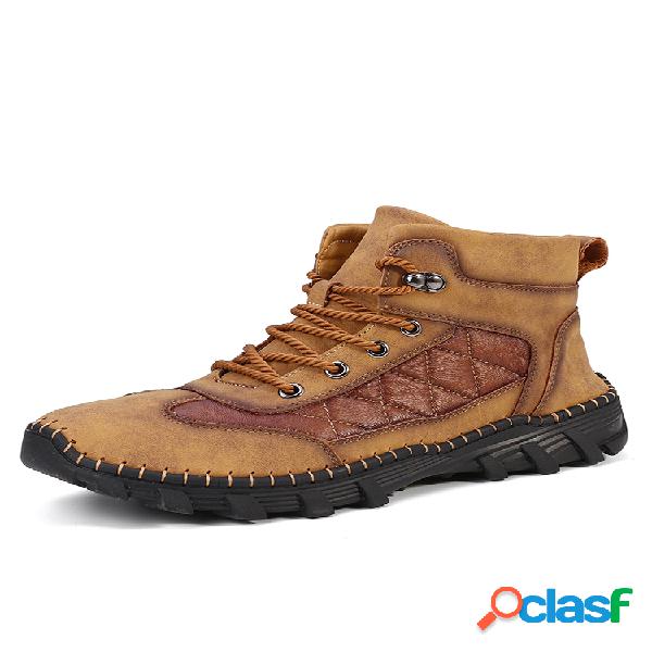 Masculino Comfy Microfibra Couro Anti Deslizante Soft Botas