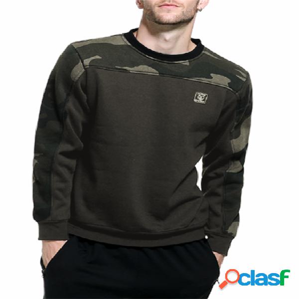 Masculino Outono Inverno Casual Soft Patchwork Splice Camo