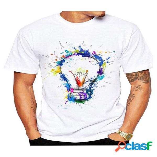 Masculino Verão Casual Soft Graphic Cartoon Light Bulb