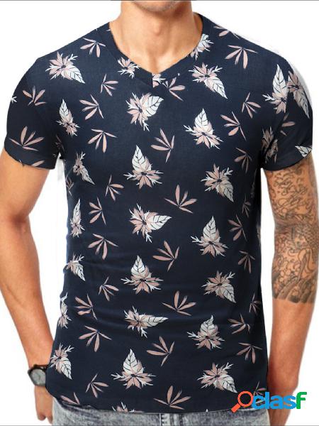 Masculino verão casual algodão Soft floral all over print