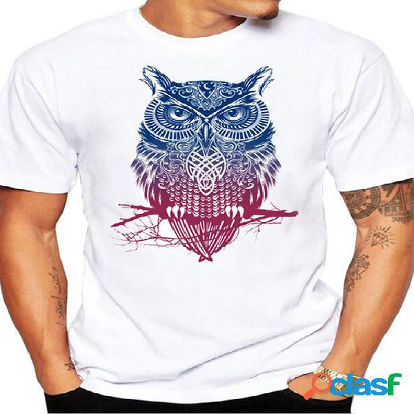 Masculino verão casual fofo animal Colorful t-shirt com