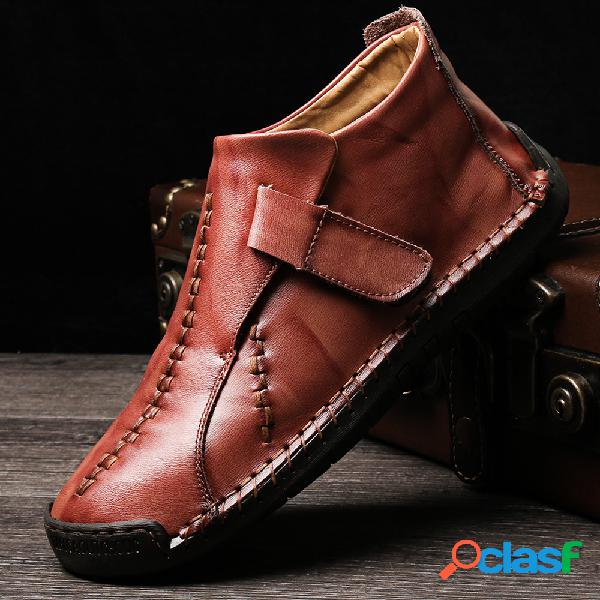 Menico Masculino Tamanho Grande Costura à Mão Gancho Botas