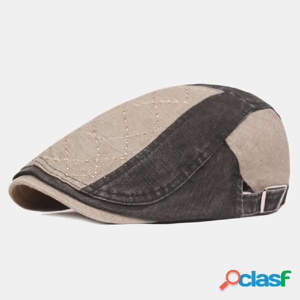 Mens Algodão Patchwork Cors Beret Caps Esporte ao ar livre