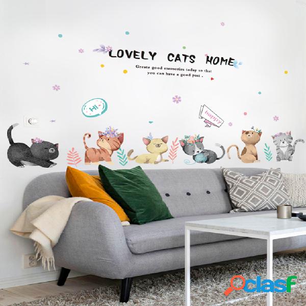 Miico Gato Pintado À Mão Adesivo de Parede Quarto das