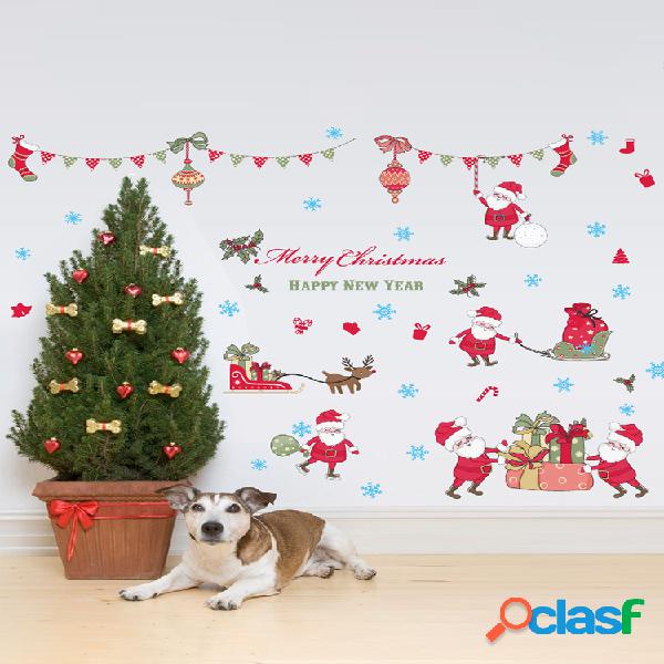 Miico SK9099 Adesivo de Parede Sala de estar Papai Noel Elk