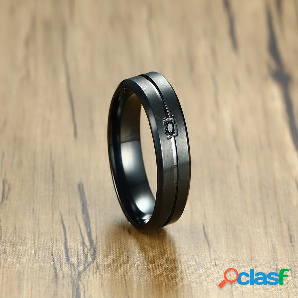 Moda Anéis de Dedo IP Chapeamento Preto de Aço Inoxidável