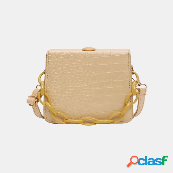 Mulheres Cadeia Jacaré Praça Bolsa Mochila Bolsa Crossbody