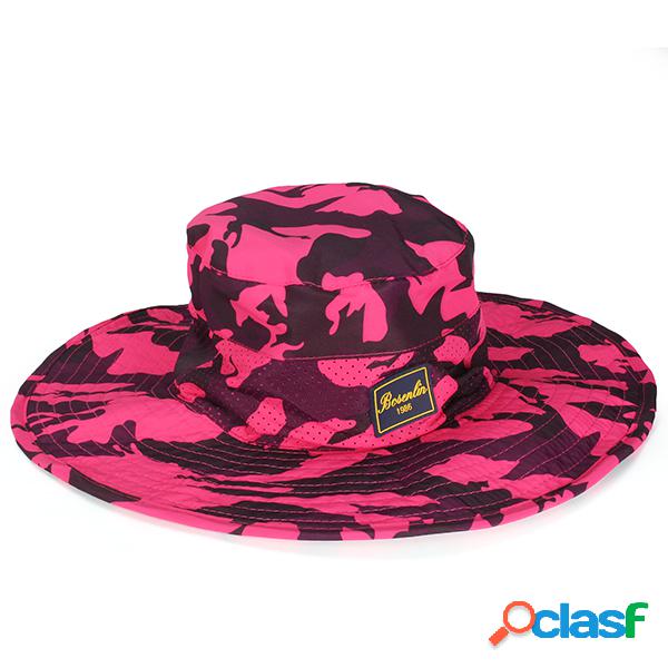 Mulheres Homens Casal Camuflagem Dobrável Wide Brim Balde