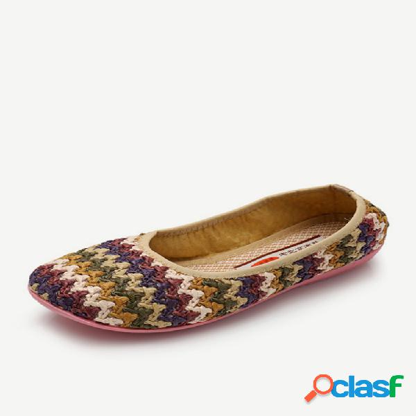 Mulheres Old Beijing Style respirável Casual Flat