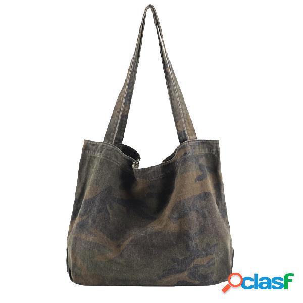 Mulheres casual grande capacidade camuflagem bolsa ombro