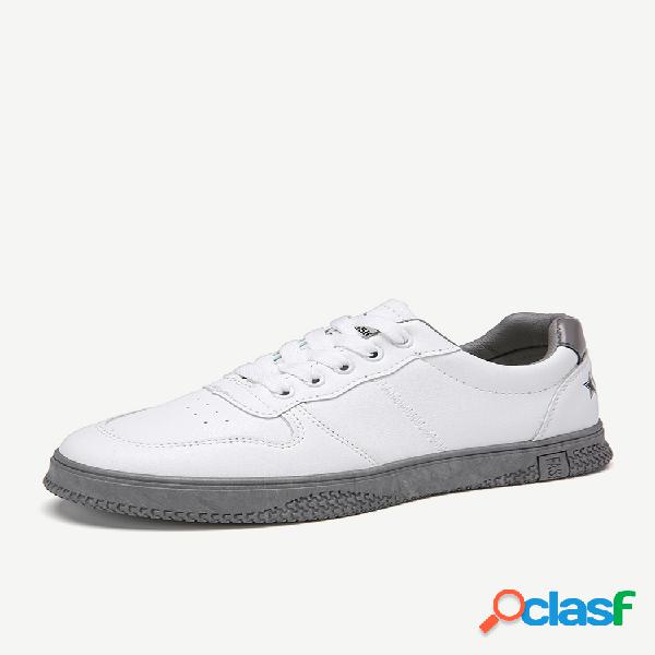 Mulheres cor sólida ata acima sapatos casuais formadores