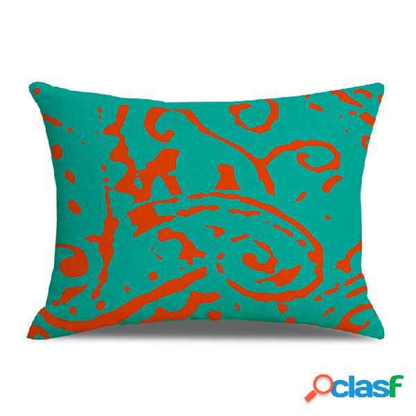 Multi-color abstract Padrão linho capa de almofada sofá