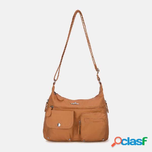 Ombro feminino multifunções couro sintético crossbody