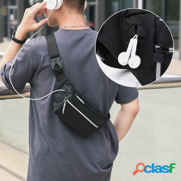 Orifício para fone de ouvido masculino de poliéster com