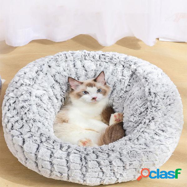 PV Long Plush Super Soft Pet Cama redonda Canil Cachorro Cat