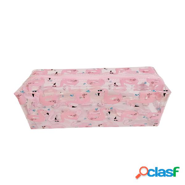 PVC transparente Flamingo Cosmetic Bolsa Travel Storage Wash