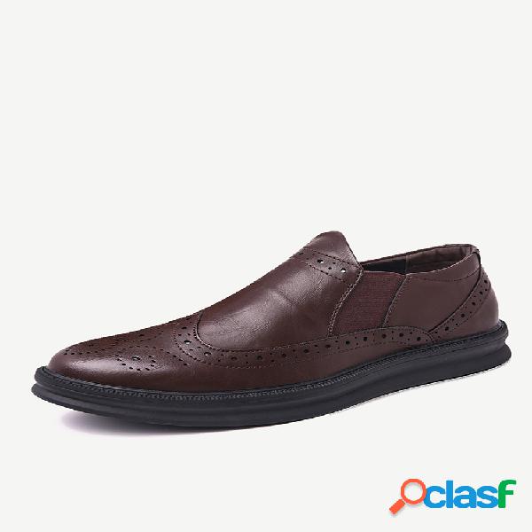 Painéis elásticos de couro esculpido masculino