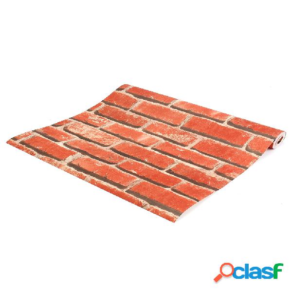 Papel de parede 3D Tijolo Vermelho Quarto Sala de estar