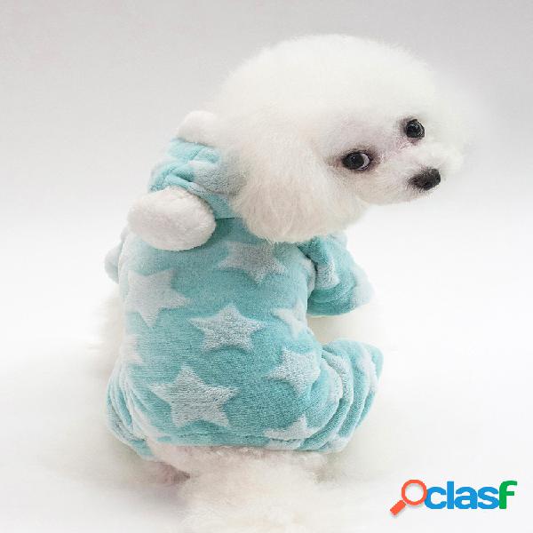 Pet Dog Star Fleece Inverno Camisola Morna Filhote de