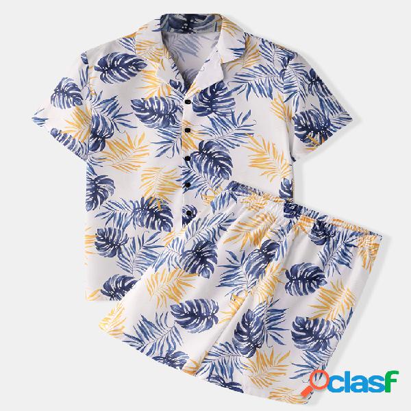 Pijama masculino floral estampado tropical Soft pijama de