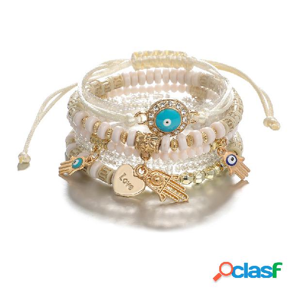 Pulseira Bohemian Mão Frisada Bracelete Multi-Camada 6