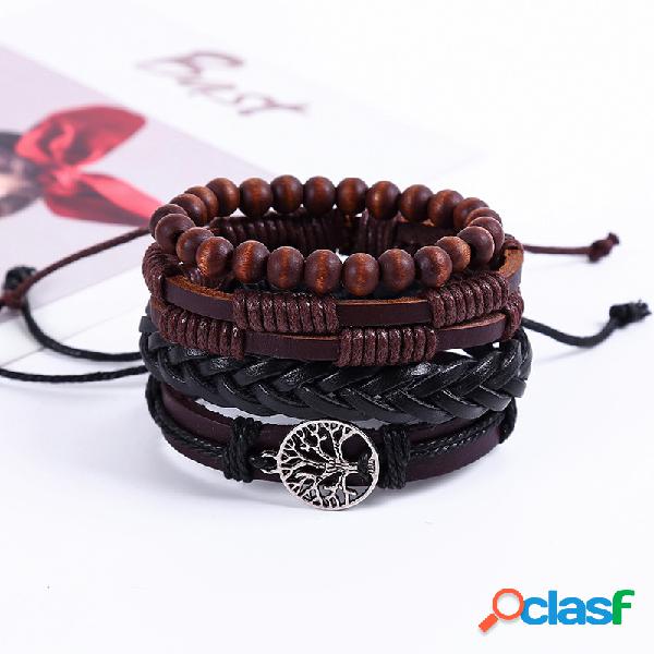 Pulseira de tecido vintage para homens pulseira de liga da