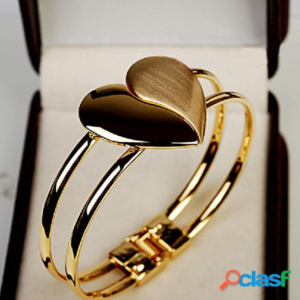 Pulseira moderna geométrica de metal fosco pêssego