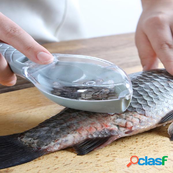 Raspador Manual de Escama de Peixe com Tampa