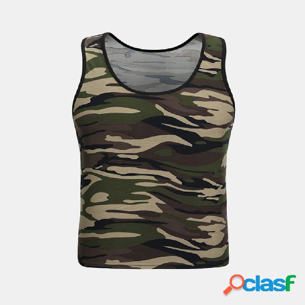 Regata Camuflagem Física Esportiva Masculina Sem Mangas
