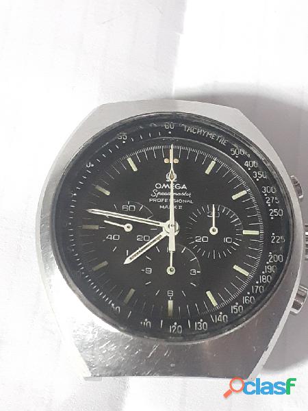 Relógio marca omega modelo mak ll aço couro