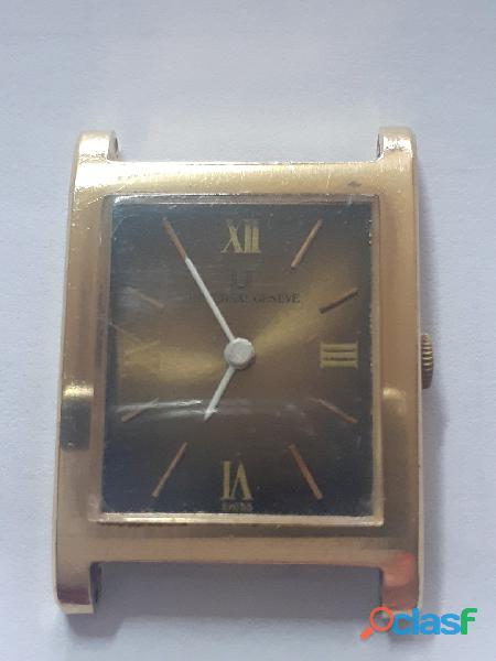 Relógio marca universal ouro retângula manual