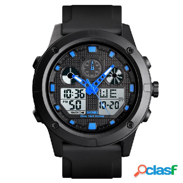 Relógio masculino esportivo à prova d'água digital LED