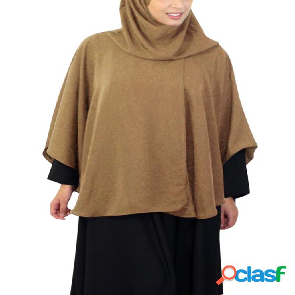 Robe muçulmano feminino de mangas compridas de malha