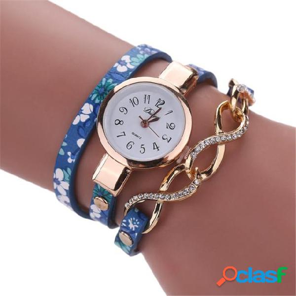 Rose Gold Caso Shining Design feminino pulseira relógio