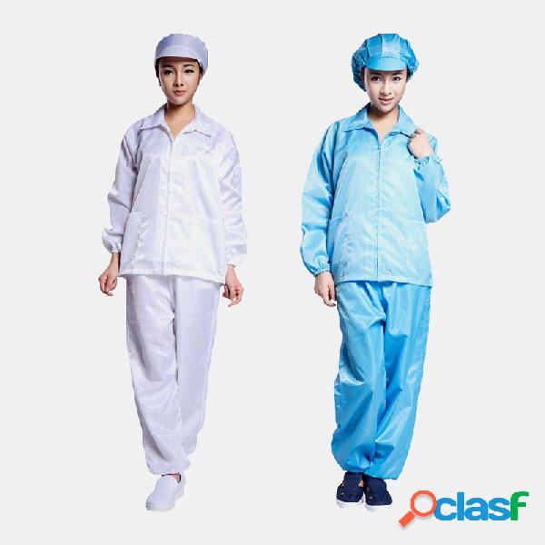 Roupa de trabalho antiestática Casaco azul branco Roupa de