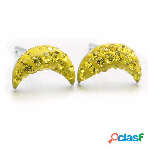 S925 brincos de prata lua cristal mulheres brincos