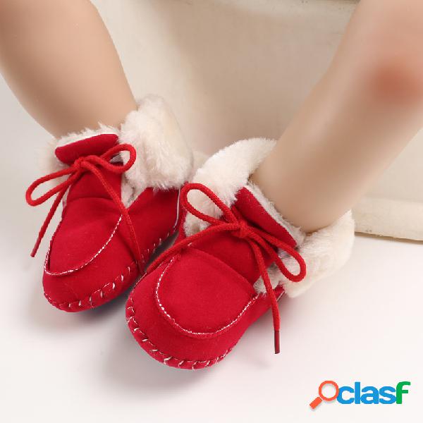 Sapatos de bebê meninas meninos de pelúcia fofa Soft sola