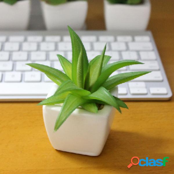 Simulação Mini Planta Pequena Potted Quatro Cores Sala de