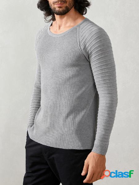 Suéter casual masculino com decote redondo