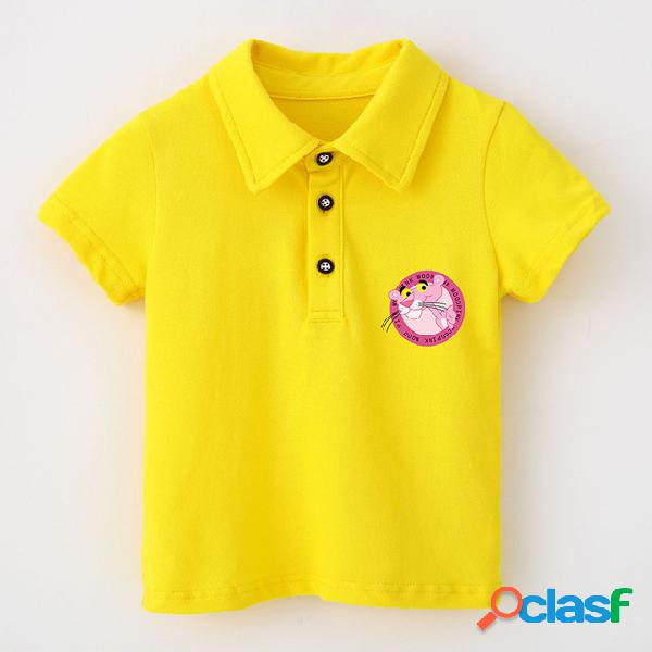 T-shirt de manga curta para crianças Net Color Cotton