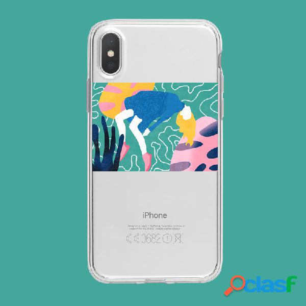TPU Ilustração Cor iphone Telefone Caso Transparente Soft