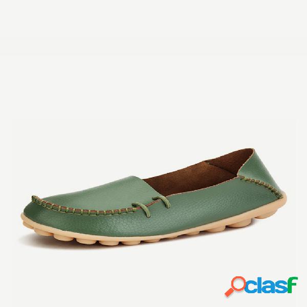 Tamanho grande PU cor pura sola suave respirável casual