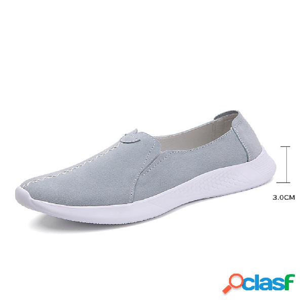 Tamanhos grandes femininos cor sólida Soft sapatos baixos