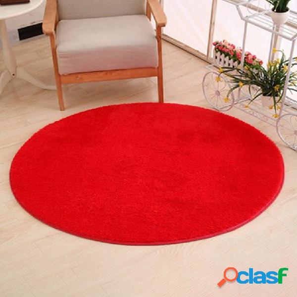 Tapete Red Redondo Shaggy Long Cabelo Faux Fur Decorativo