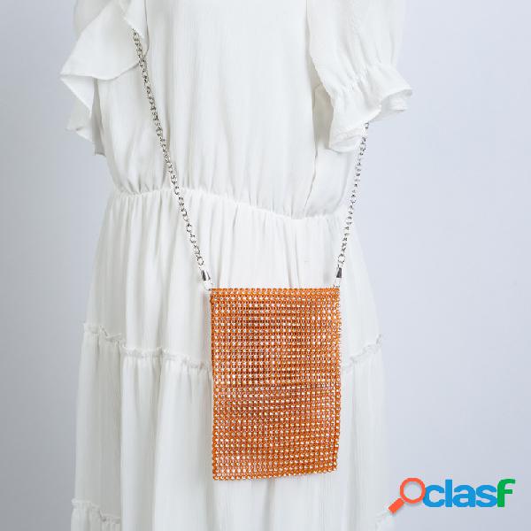 Telefone feminino strass 6,5 "Bolsa Crossbody Bolsa