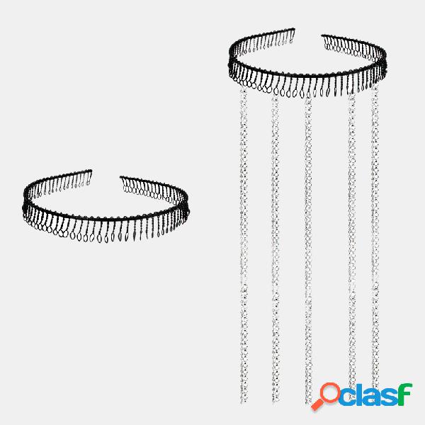 Trendy Metal Cabelo Acessórios Irregular Tassel Cabelo Clip