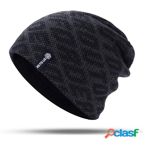 Unisex Cor Sólida Tarja Malha Moda Gorro Chapéu Para