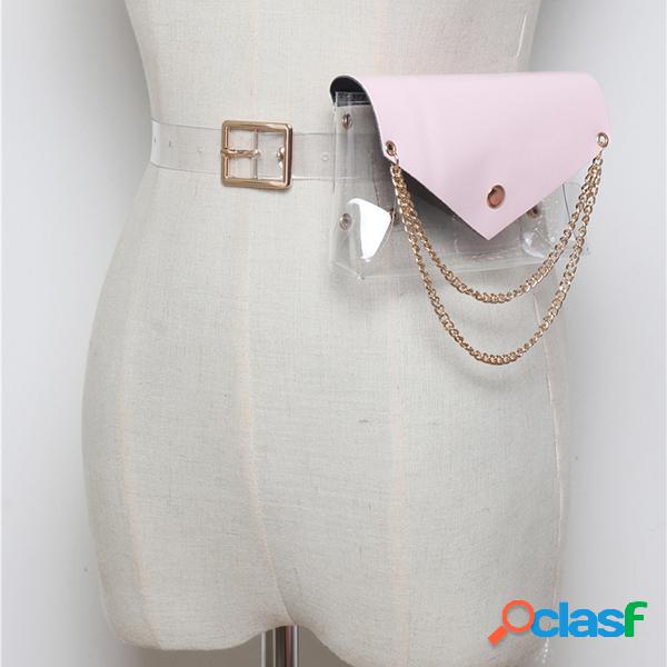 Ventilador externo de PVC transparente feminino Bolsa Laser
