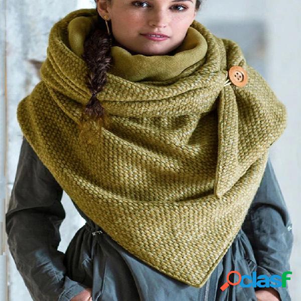 Xaile feminino casual de combinação grossa com lenço