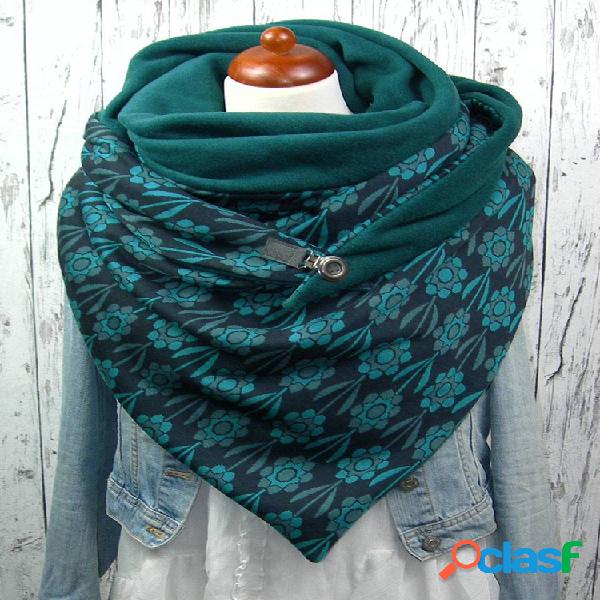 Xaile feminino casual de combinação grossa com lenço